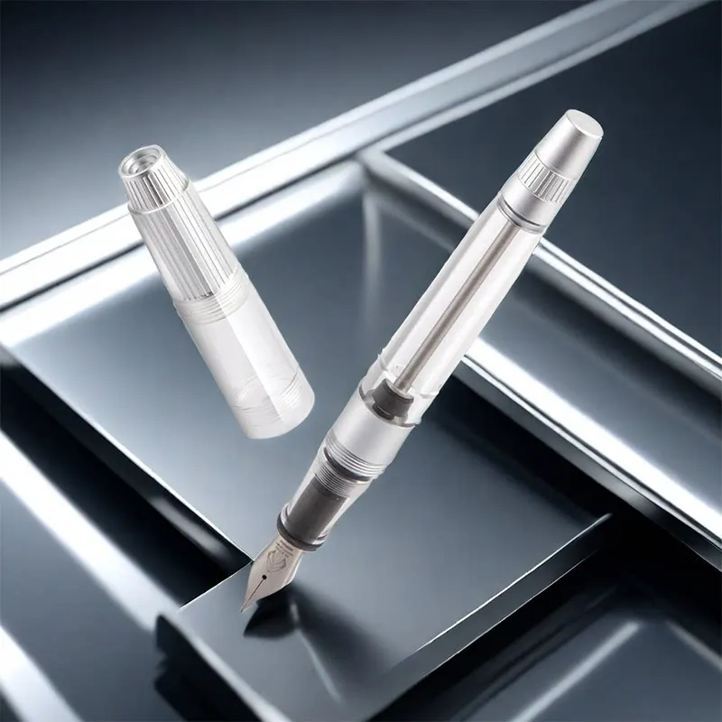 

NATAMI Mini Turbine Vacuum Filling Fountain Pen Transparent Acrylic Signature Pen 0.5mm Steel Nib Leak-proof Business Gift