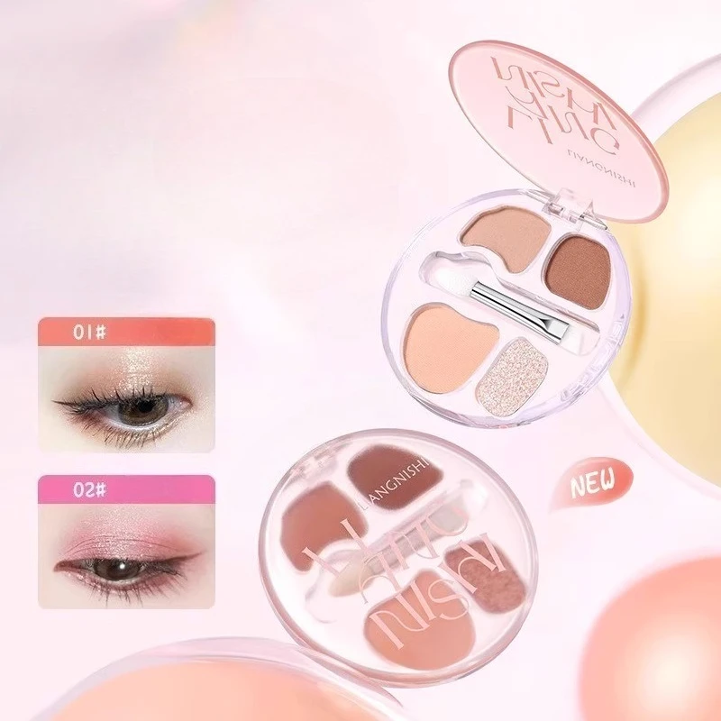 밀키 애프리콧 아이섀도우 실크웜 팔레트 4가지 색상 매트 컨투어링 & 브라이트닝 아이섀도우 팔레트 아이 메이크업 도매