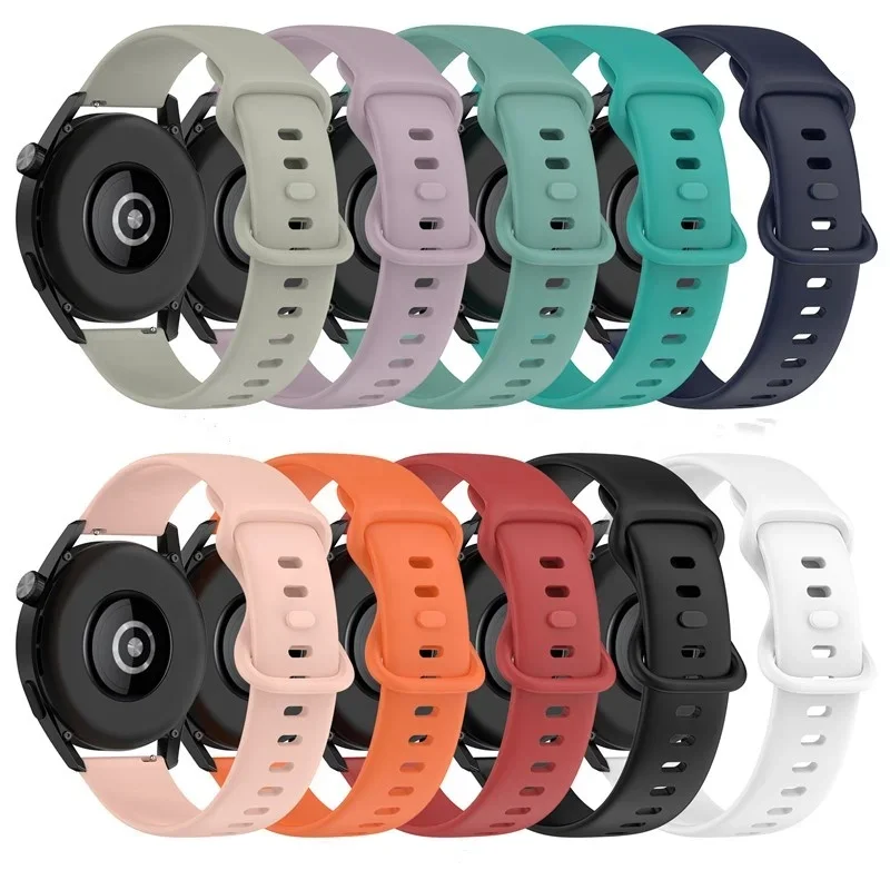 

20mm 22mm Butterfly buckle Silicone Adjustable watch strap Smart Bracelet Wristband For Huawei GT2 3 watch band