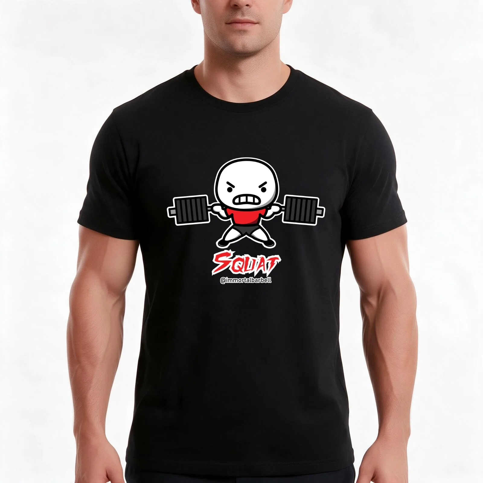SQUAT T-Shirt, Summer Casual Cotton Tee, Oversized Streetwear Tops, Vintage Graphic Print, Loose Fit Short Sleeve, 100% Cotton