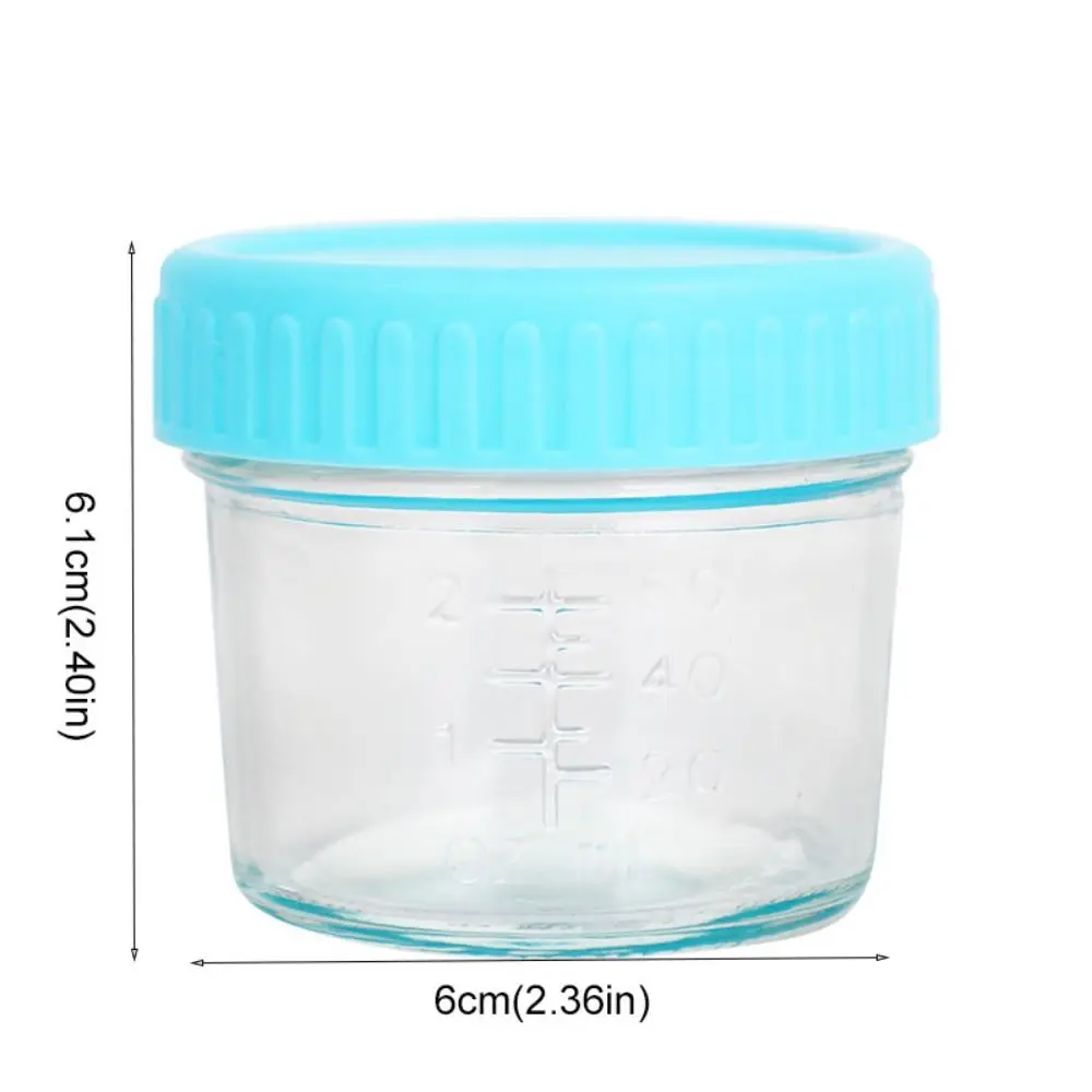 6 pezzi barattolo di vetro per alimenti per bambini barattolo di vetro riutilizzabile con coperchio tazza di salsa per immersione a tenuta stagna con scala contenitore per condimenti per insalata cosmetico