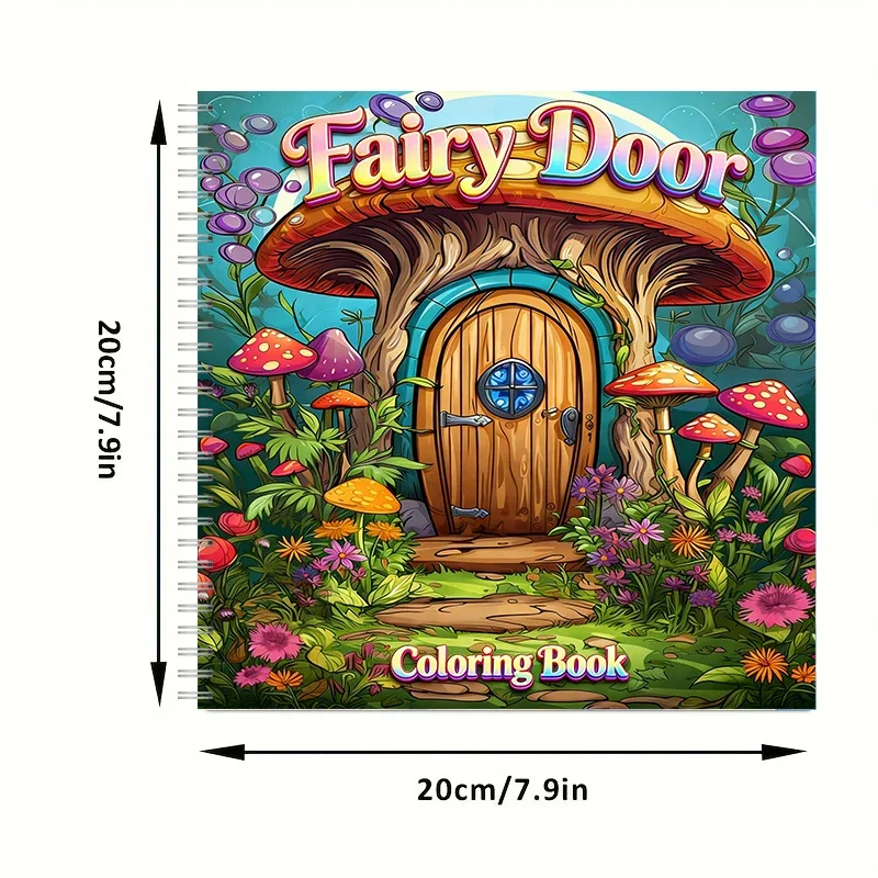 Coloring Book Fairy Door for Adult Colouring Book, Birthday Day Gift, Back to School Supplies, Adults Cute Drawing Book view 2