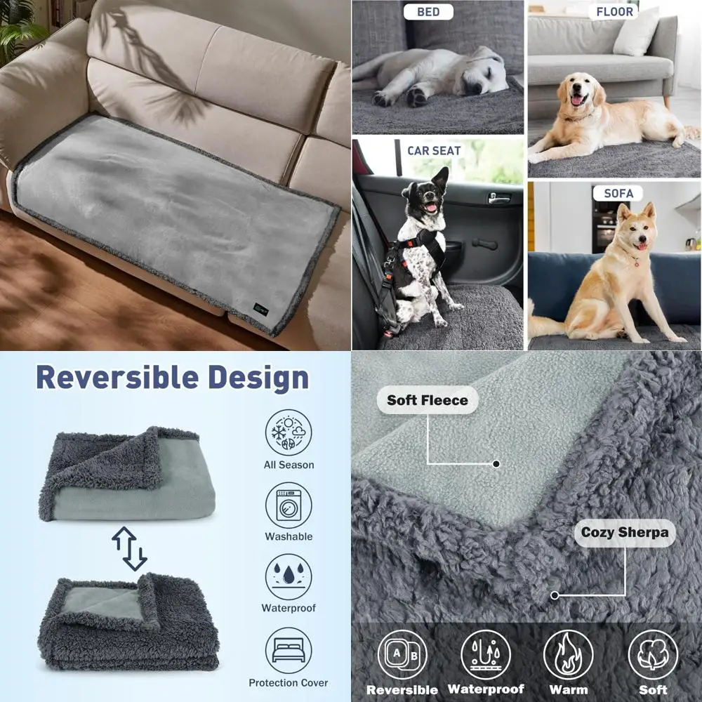 

Водонепроницаемое одеяло для собак, мягкое флисовое одеяло премиум-класса для домашних животных, щенков и кошек, одеяло из шерпа, коврик для автомобильного сиденья, защитная мебель, бухта