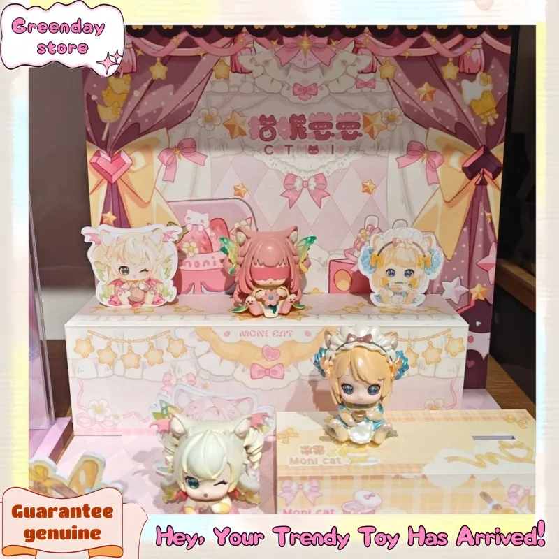 Estatueta de gato fofa, presente de aniversário para meninas, gato berry, nianai, pequeno gato, série de companheiro, caixa cega, brinquedos colecionáveis da moda, presente