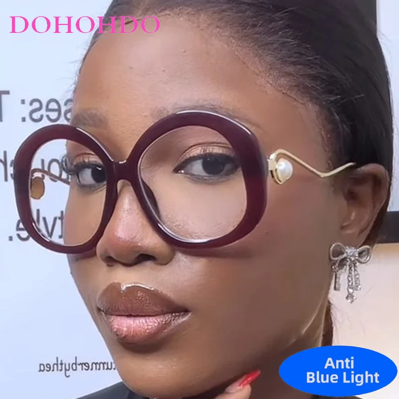 

Luxury Retro Brand Design Oversized Round Metal Frame Unisex Blue Light Optical Glasses For Women Computer Glasses For Gaming