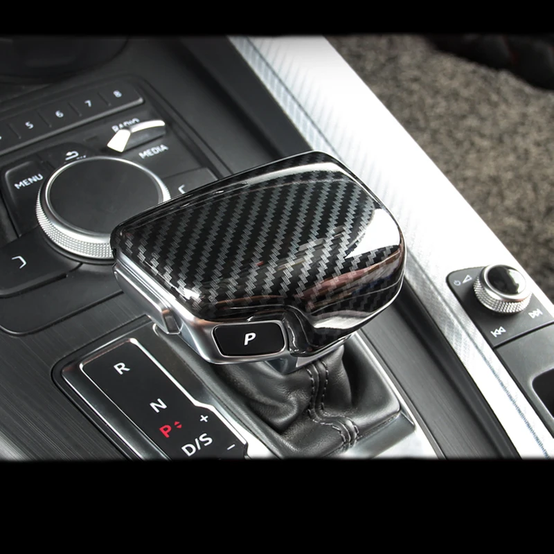 Carbon Fiber Car Console Gear shift knob head Frame cover trim sticker for Audi A4 A5 A6 A7 Q5 Q7 S6 S7 Car styling Accessories