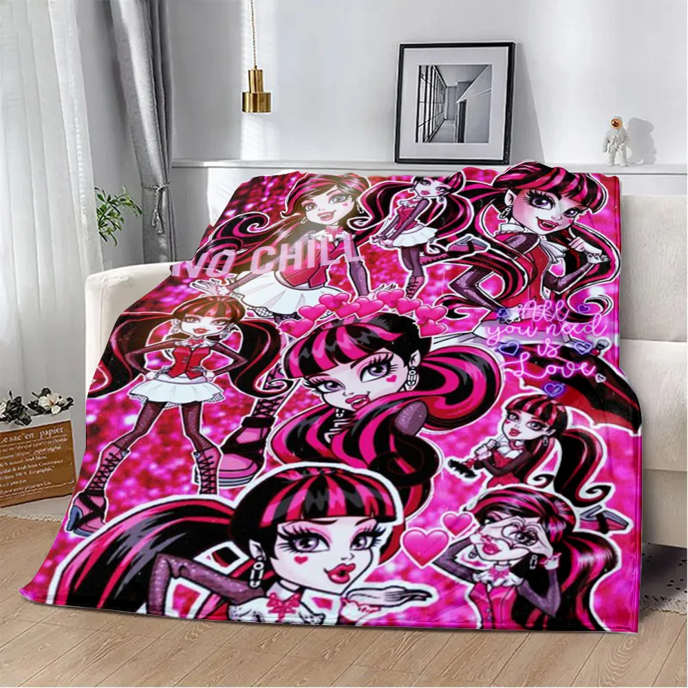 

Monster High Draculaura Vampire Cartoon Printed Blanket Picnic Blankets Warm Soft and Comfortable Home Travel Birthday Gift