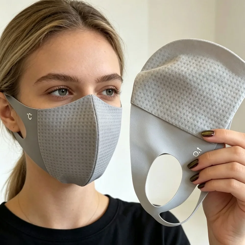 Ice Silk UV Sun Protection Face Cover, Breathable Lightweight Mask for Running Cycling Outdoor Sports