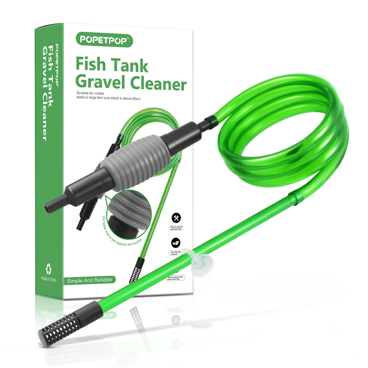 

1Pcs Fish Tank Cleaning Siphon 3 in 1 Water Changer Tool with Widened Hose Fast Flow Gravel Vacuum Pump Fish Tank