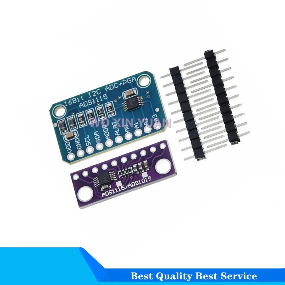 1PCS I2C ADS1115 16 Bit ADC 4 channel Module with Programmable Gain Amplifier RPi Blue / Purple Board