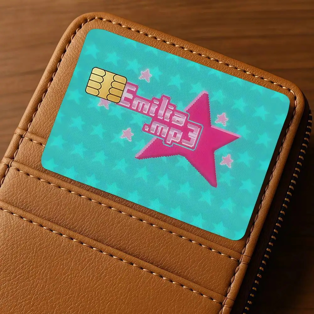 Singer E-Emilia M-Mernes Credit Skin Cover Card Stickers 4PCS Film Bus Pass Front Decoration Bank Debit Waterproof