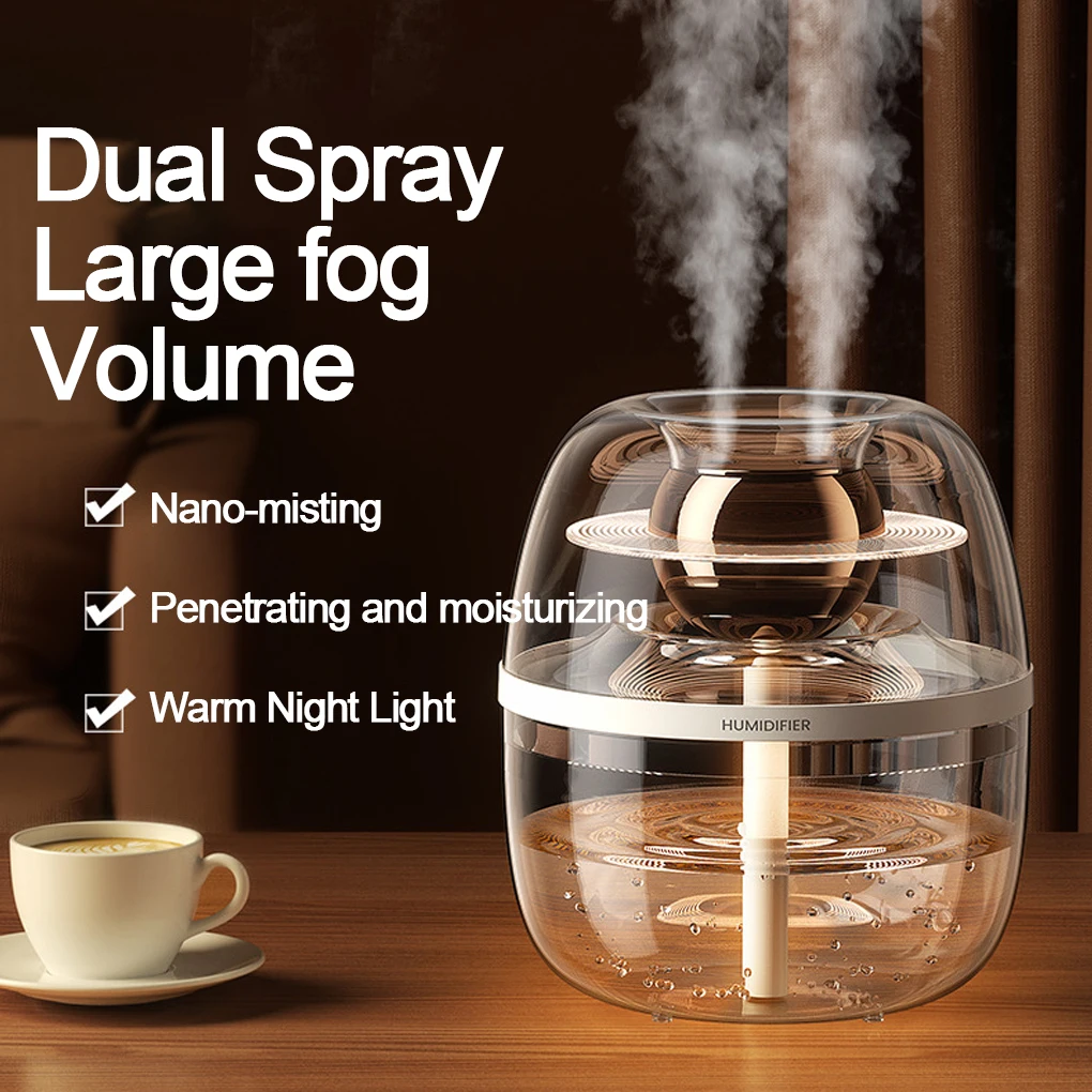 3L Fully Transparent Humidifier Essential Oil Diffuser with Night Light Room Freshener Diffuser USB Ultrasonic Cool Mist Sprayer