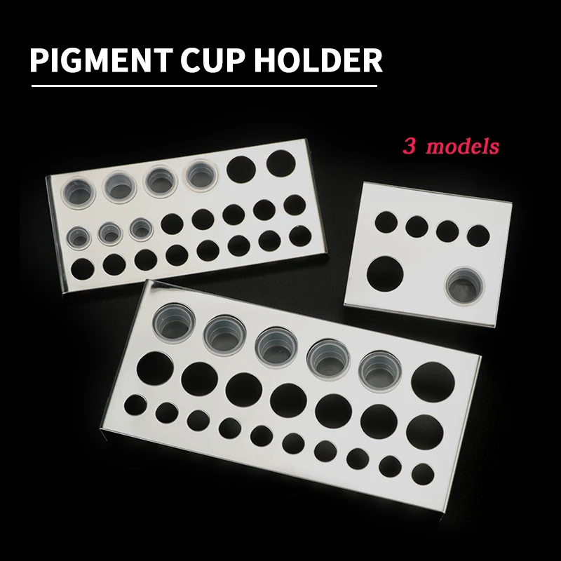 1 PC Three Types Of L-M-S Stainless Steel Rectangular Tattoo Ink Cup Holders For Permanent Tattoo Pigment Accessories