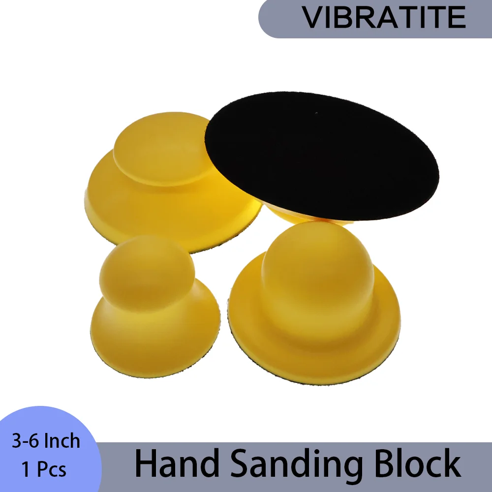 3-6 Inch Hand Sanding Block 1 Pcs Round Sanding Holder Hand Sanding Hook and Loop for Polishing Woodworking Furniture