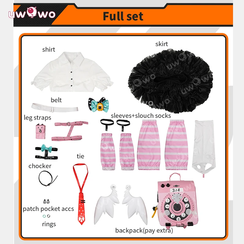 UWOWO 콜라보 시리즈: 게임 젠리스 존 제로 ZZZ 치나츠 레미엘 꿈의 천사 코스프레 의상 가방 포함 할로윈 의상