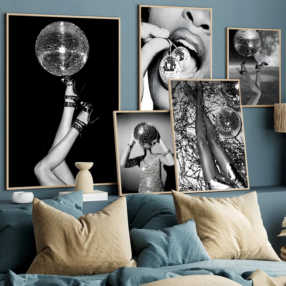 Disco Ball Dancefloor Party Poster Good Quality Prints And Posters Vintage Room Bar Cafe Decor Home Decor
