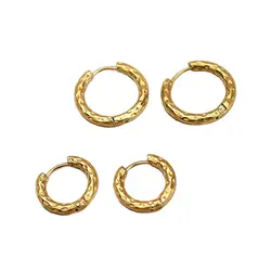 1Pair Women/Man Stainless Steel Geometric Circle Hoops Earring Simple Unique Round Piercing Huggie Earrings Party Jewelry Gifts