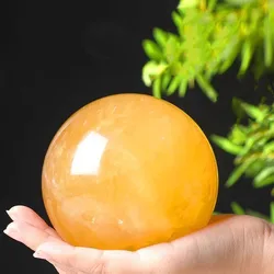 Natural Citrine Calcite Quartz Crystal Sphere Ball Healing Gemston 1
