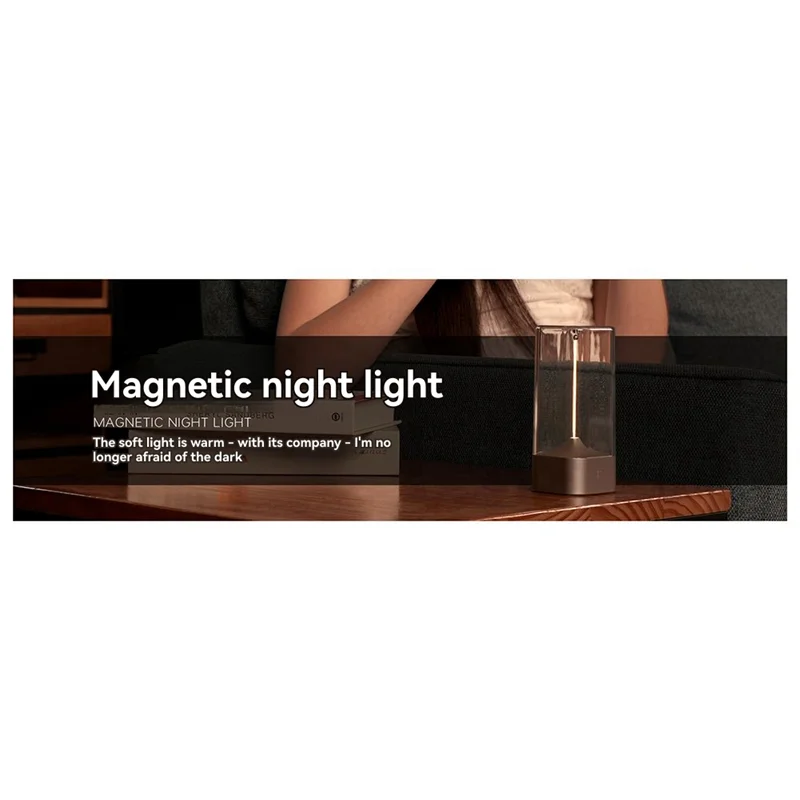 ABZV-Lampu Meja Kontrol Sentuh Sensor Sentuh Lampu LED Dapat Diredupkan Tiga Tingkat Lampu Malam Kecil Lampu Magnetik Pengisi Daya Usb