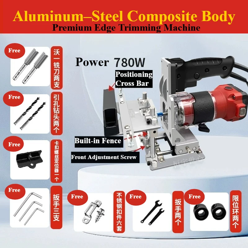 Portable Chain Mortising Machine  Wood Woodworking Drill Boring Log Cabin Barn Fence Aluminum–Steel Composite Body