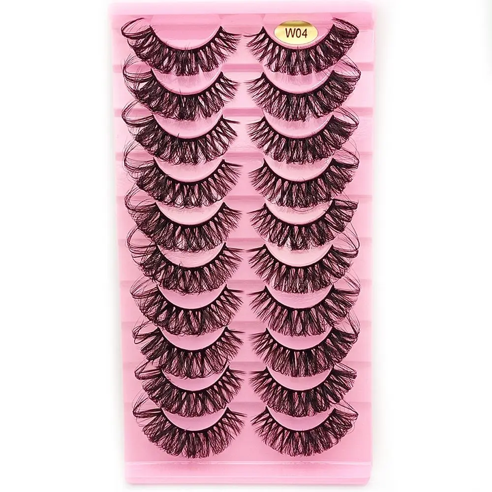 10 paia di ciglia naturali lunghe volumi sottili Russia volume ciglia finte DD Curl visone finto