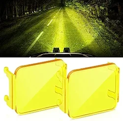 2pcs 3 inch Yellow LED Cube Light Cover Protective Light Bar Cover for 3