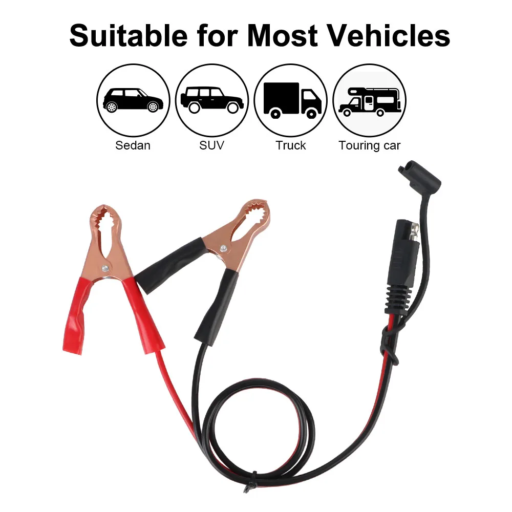 To SAE Quick Disconnect Plug to Alligator Clips Cable 16AWG SAE Quick Adapter Battery Quick Disconnect Alligator Clips 60CM