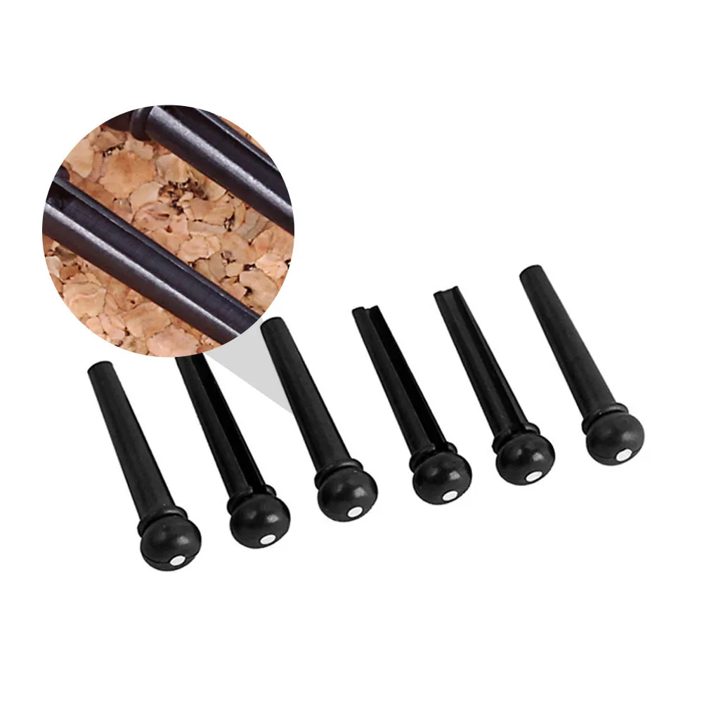 

6pcs Pom Guitar Bridge Pins Steel String Nails For Acoustic Folk Guitar Replacement Tool Bass String Studs Pegs Instrument