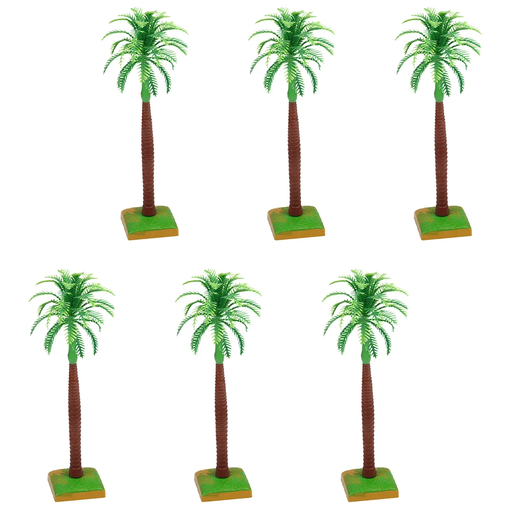 

6 Pcs Coconut Tree Cake Toppers Realistic Plastic Decorations Birthday Party Cupcake Accessories PE Material Lifelike Palm Props
