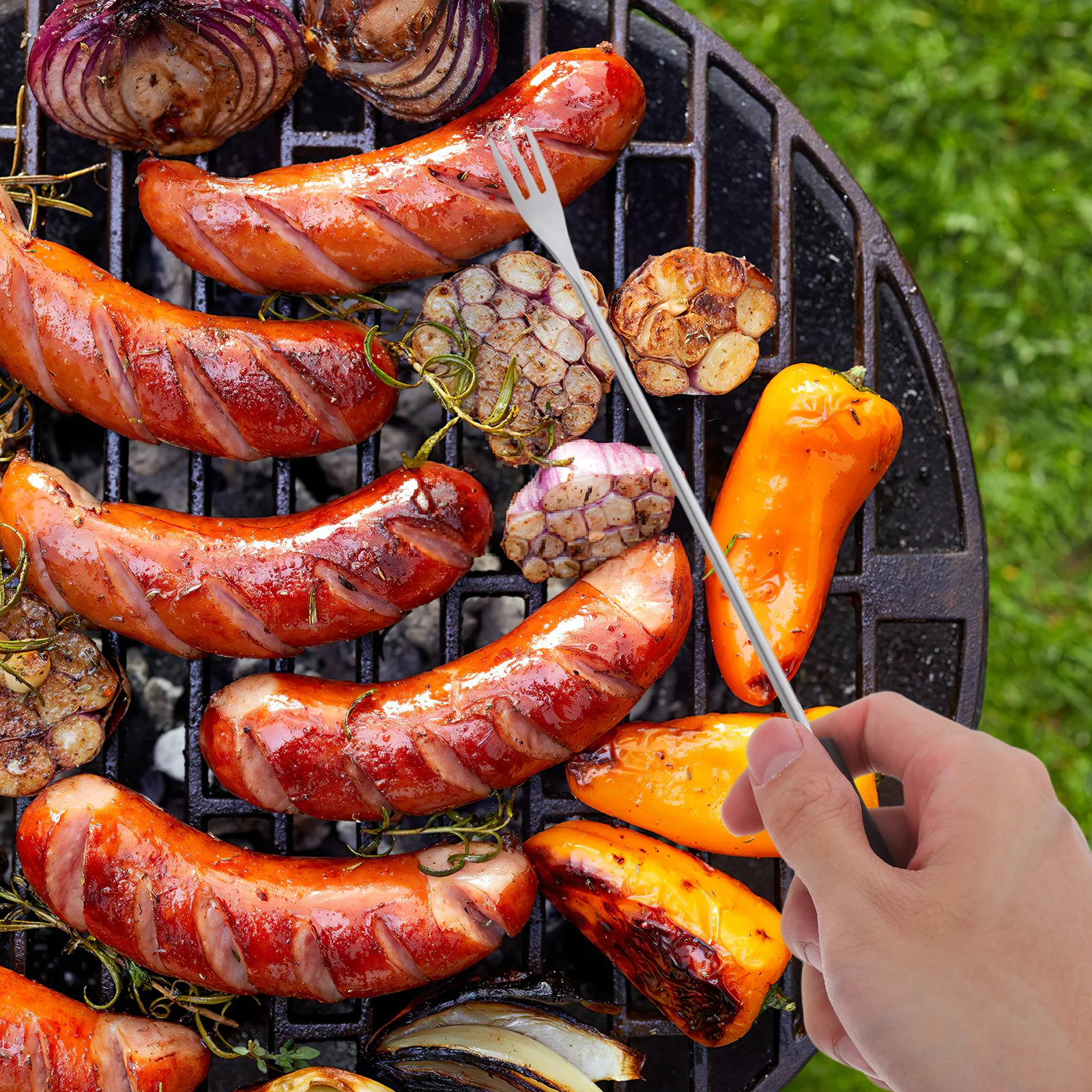 

12Pcs Kitchen Fondue Forks Stainless Steel Fruit Forks with PP Handle for Cake Salad Meatball Chocolate Cheese Hot Pot Portable