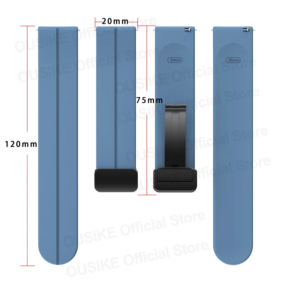 สายซิลิโคนแม่เหล็กสำหรับ Samsung Galaxy Watch6 44มม. 40มม. สายนาฬิกากีฬา20มม. สร้อยข้อมือ Galaxy WATCH 6คลาสสิก43มม. 47มม.