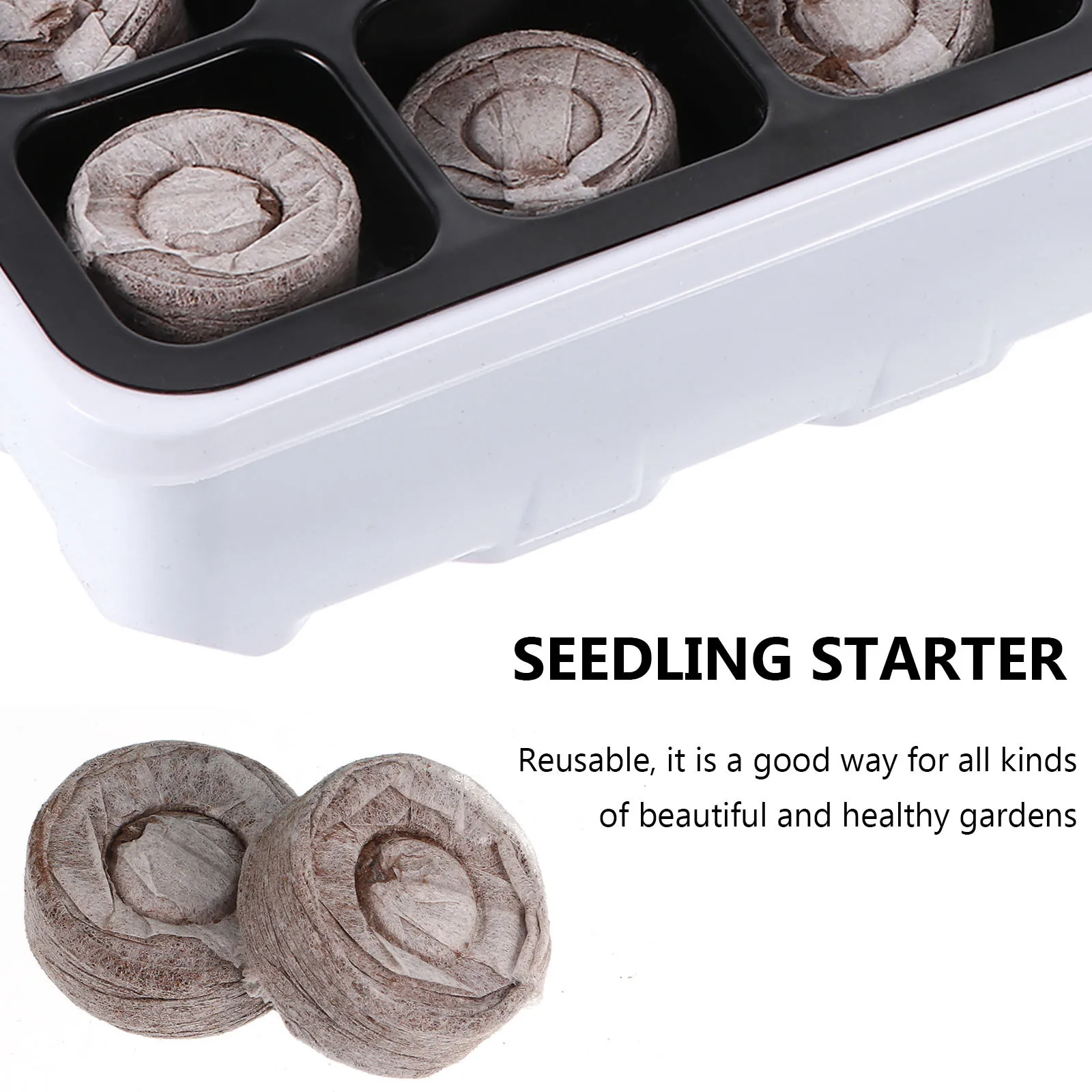 

12Pcs Nursery Box Soil Block Starter Reusable Germination Tray Adjustable Temperature Humidity Control Garden Grow Trays