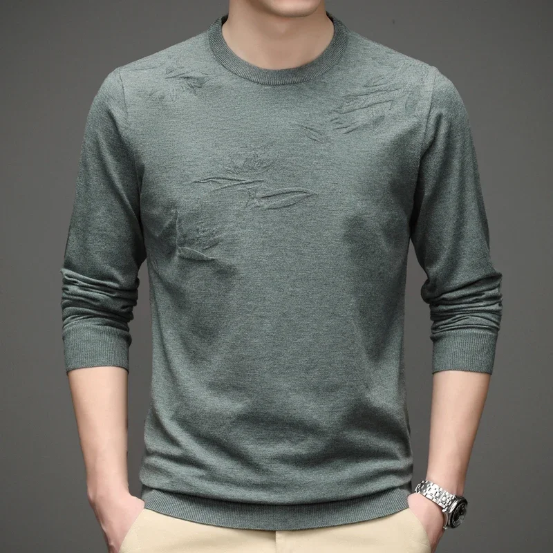 

Spring and Summer Must-have: Men's Simple Print Casual Pullover with Thin Knit Design