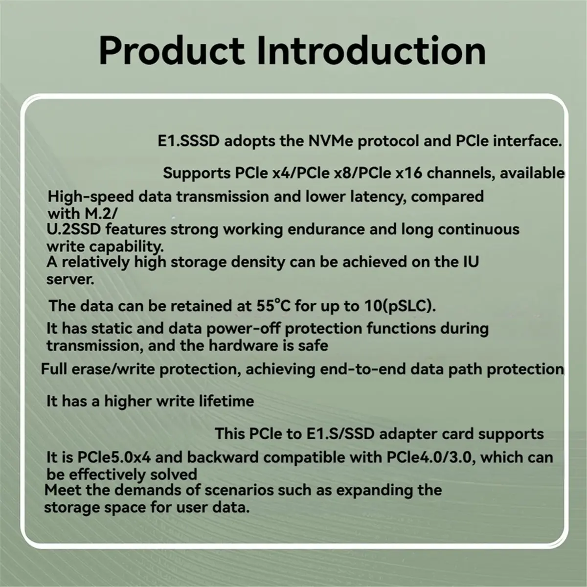 Адаптерная карта PCIE X4 на GENZ-1C, карта расширения PCIe 5.0 X4 на E1.S SSD для адаптера NVMe X8/X16