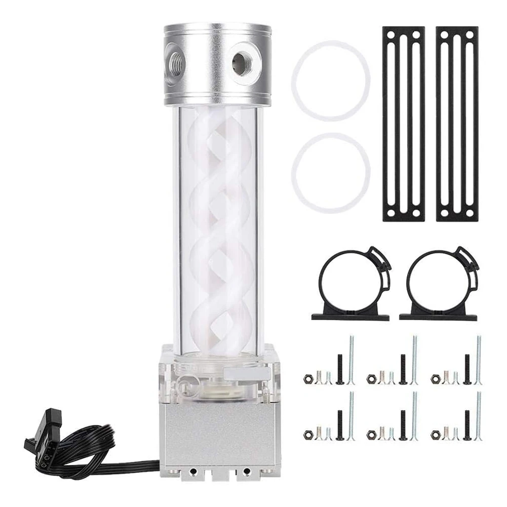 

Water Cooling Tank Kit,800L/H CPU Cooling Cylinder Pump System,Water Cooling Pump Reservoir, White