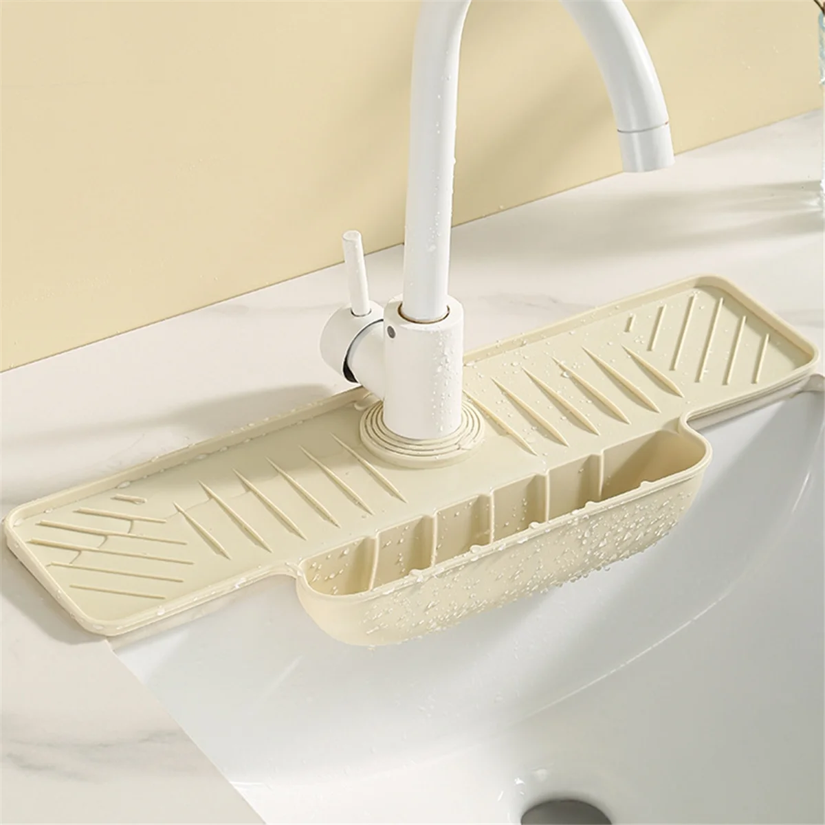 

Discount 3PCS Kitchen Sink Splatter Guard Silicone Draining Mat Fast Drying Stone Sink Tray Sink Faucet Mat