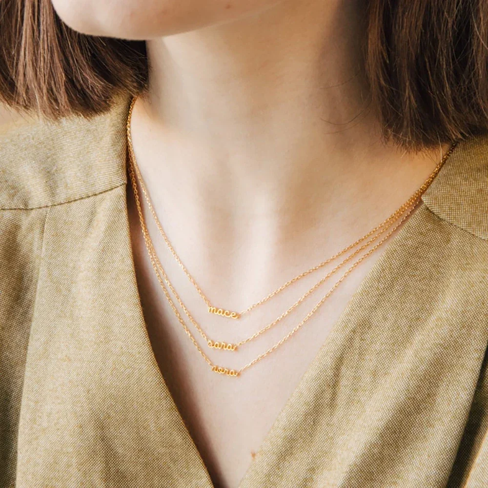

Customized Minimalist Name Necklace Stainless Steel Jewelry For Women Simple Tiny Nameplate Necklace Anniversary Gift necklace