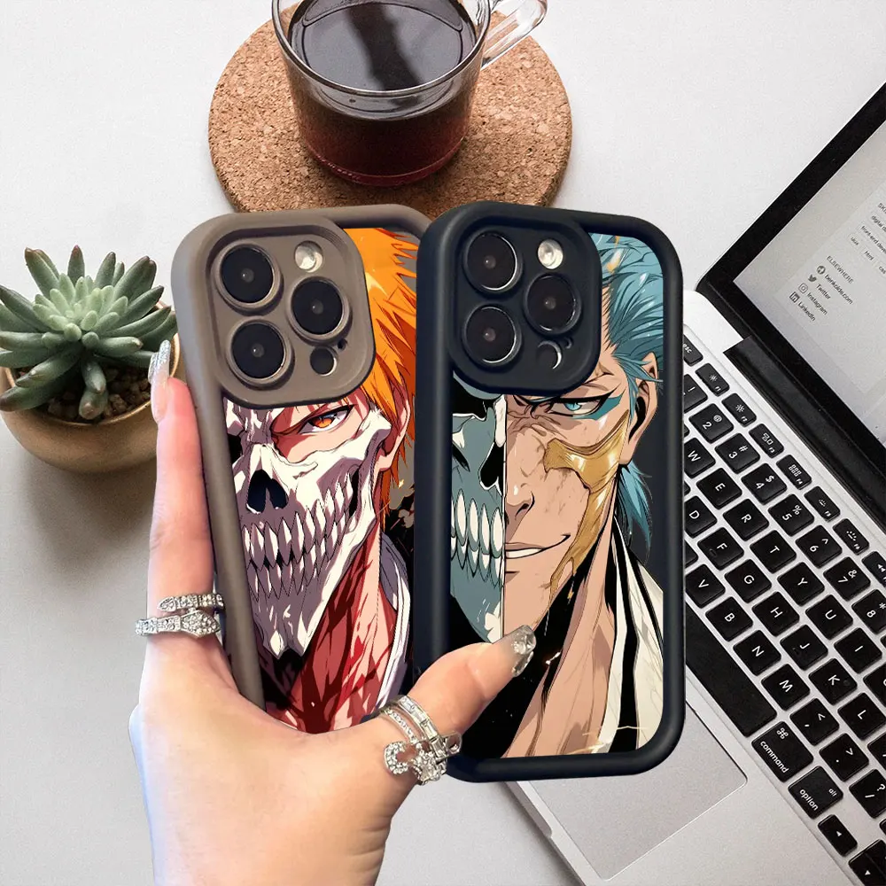 حافظة هاتف بليتش كوروساكي إيتشيغو جريمجو جاك لهاتف ريدمي نوت 14 13 12 ProPlus 12s 11 10 9 9s Pro غطاء سيليكون سائل