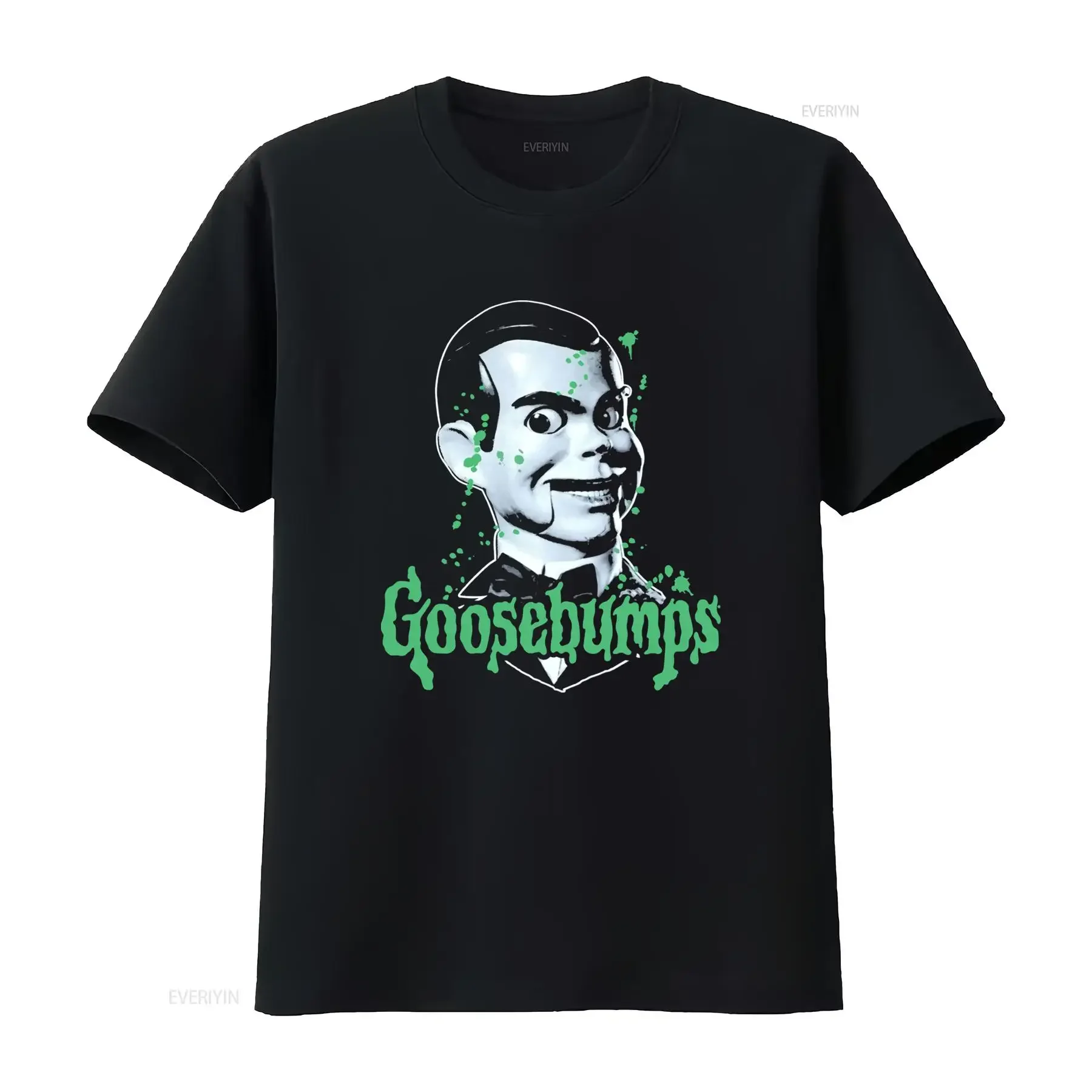 Retro Horror Goosebumps Slappy Dummy Print Casual Streetwear T Shirt vintage Washed Soft Breathable homme Stretched