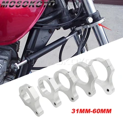Universal Motorcycle Steering Damper Stabilizer Clamp Fork Frame Mounting Adapter Bracket Foot Fixer 30mm-60mm Clamp Mounting