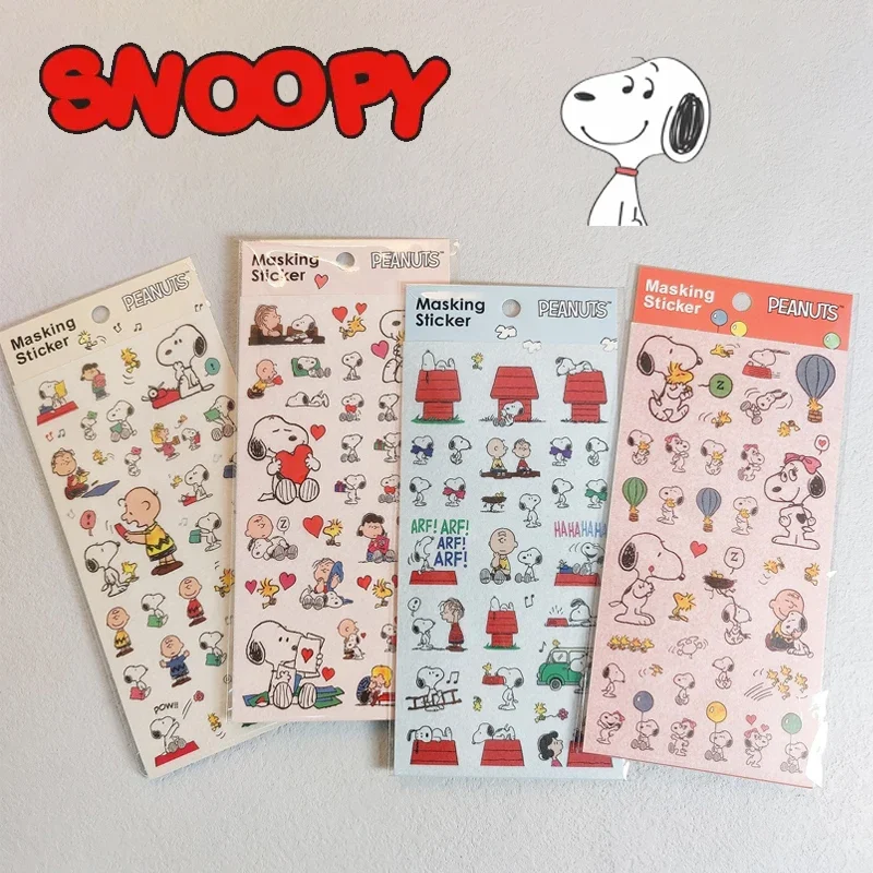 

Snoopy Masking Sticker Cartoon Pattern Notebook Decorative Adhesive Decal Tags Diy Hand-made Material Scrapbooking Sticker Label