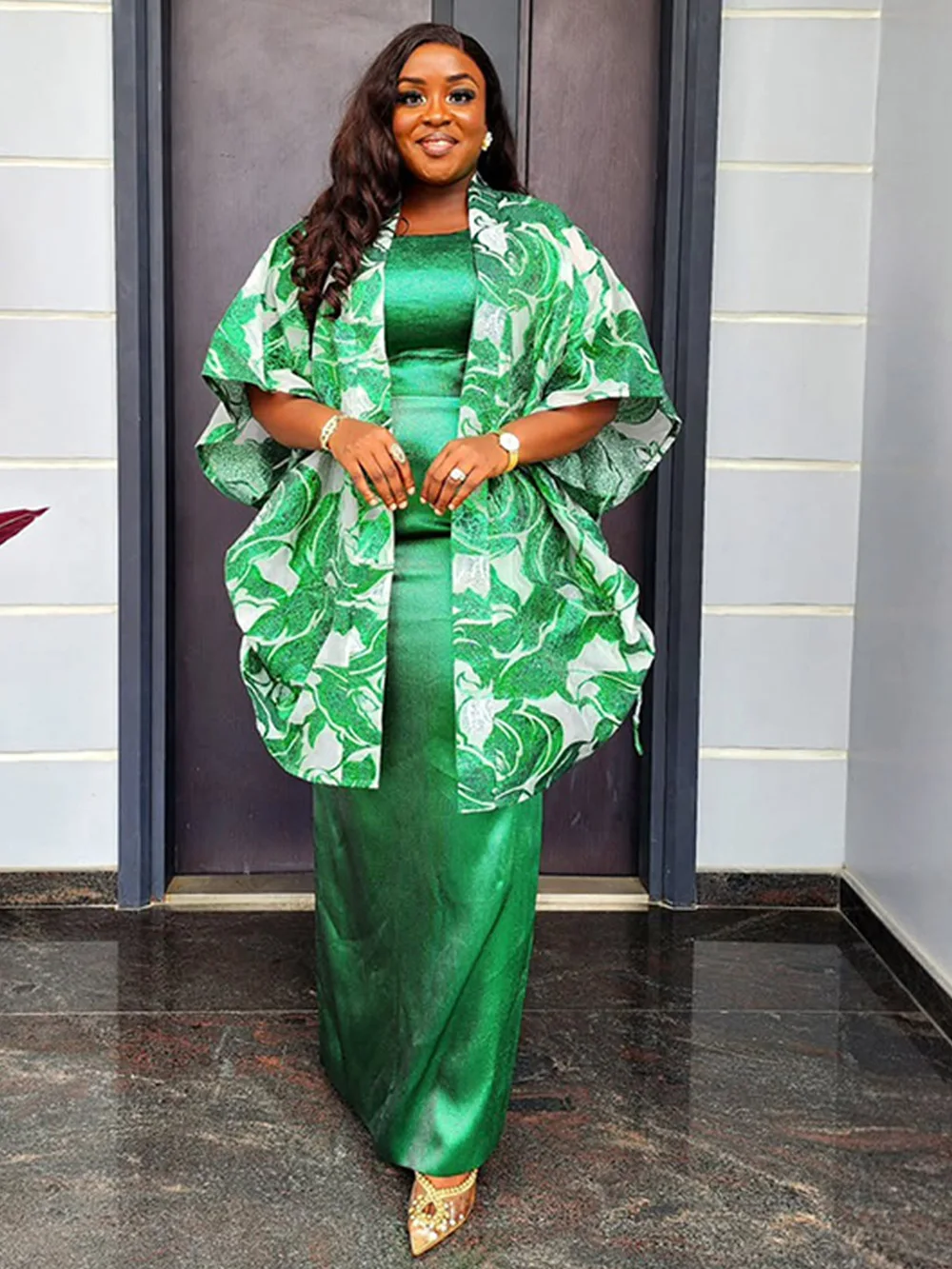 Elegant Women Dress Wedding Birthday Prom Evening Gown African Dashiki Print Tops And Vest Dresses Suit 2 PCS Set Clothes Boubou