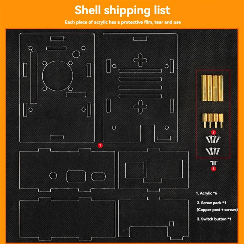 Upgraded For Orange Pi 4A Case Acrylic Enclosure Transparent Shell With Heatsinks Fan