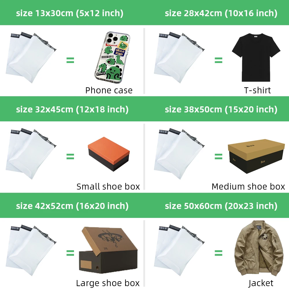 أكياس بريدية 20-100 قطعة أكياس التعبئة البلاستيكية أكياس تخزين بولي المغلف التعبئة والتغليف أكياس البريد الأبيض أكياس الشحن للأعمال