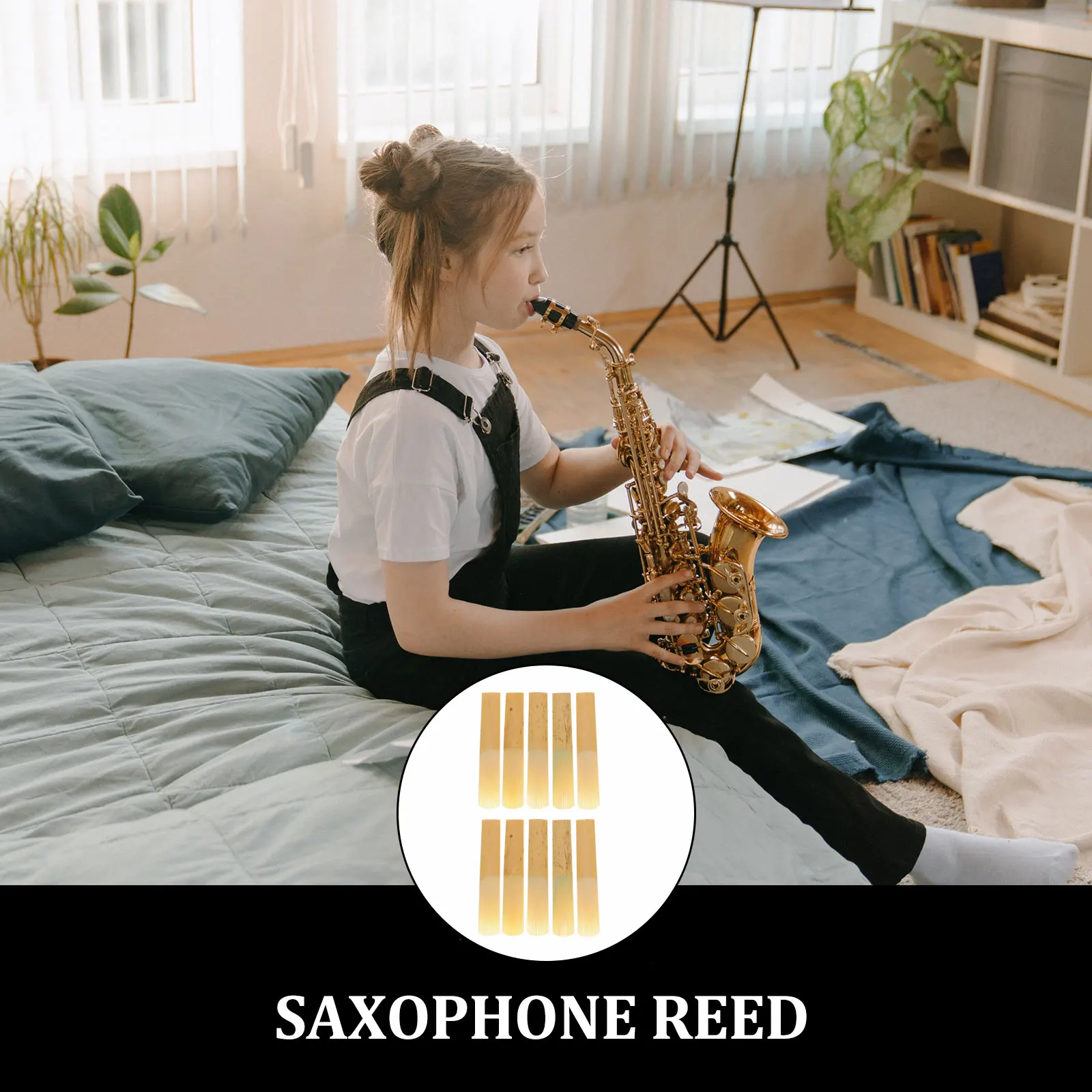 

10 Pcs Clarinet Natural Durable Reeds for Professional Easy Install Saxophone Accessories Musical Instruments