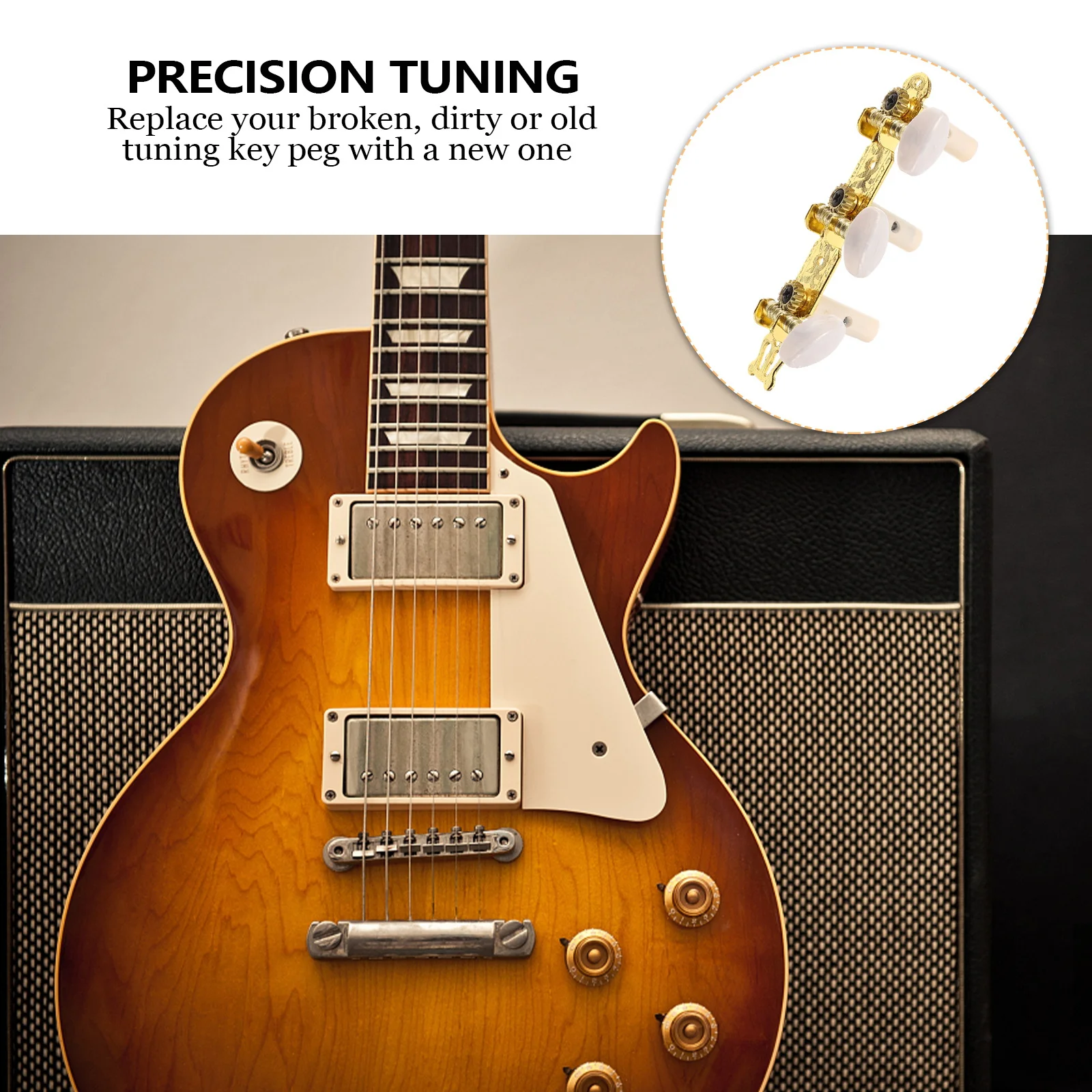 

1Set Classical Guitar Tuning Pegs Professional Sturdy Replacement Machine Heads Gold Color for Guitar Parts Tuning Key Pegs