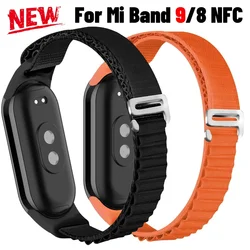 Nylonowy pasek do zegarka Mi Band 9 8 NFC SSmart Regulowana bransoletka do zegarka Xiaomi Smart Band 8 Miband 8 Wymienna opaska na nadgarstek Correa