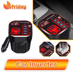 Inverter di potenza per auto 24V 12v 220v 120W Display a Led 3 convertitore Inverter a tazza montato su auto caricatore QC Inverter tascabile