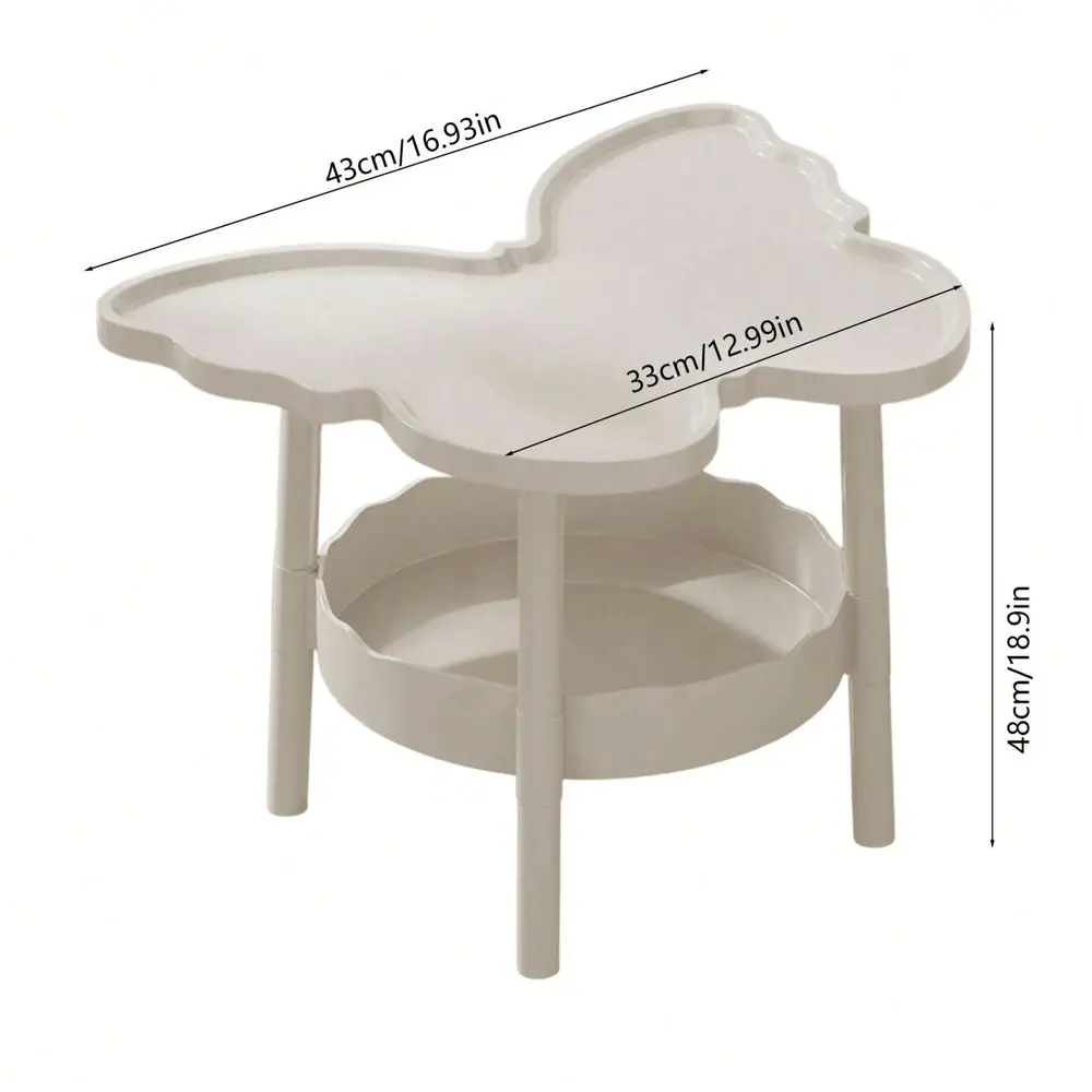 

Tier Modern Multifunctional Butterflies Shaped Side Table Coffee Table With Layered Storage Shelf Bedside Table Study Desk For