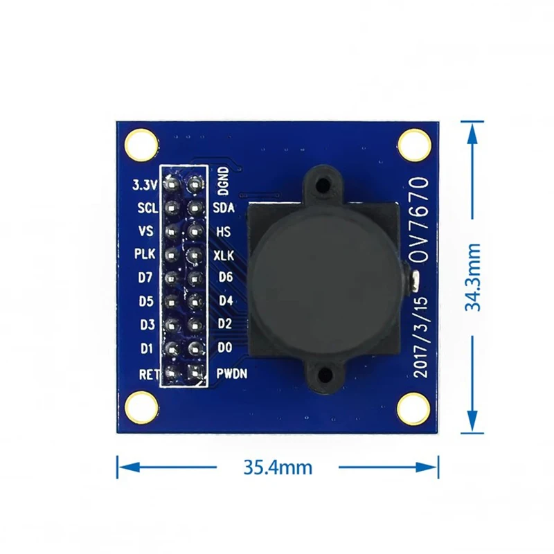 OV7670 camera module OV7670 moduleSupports VGA CIF auto exposure control display active size 640X480 For Arduino